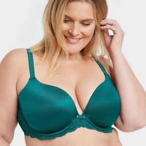 NWT Auden Smooth  Lace Plunge Push-Up Bra 42DD